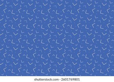 A seamless abstract pattern featuring scattered angular lines and geometric shapes. The design creates a dynamic, playful effect with randomly placed V-shaped and corner elements.