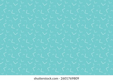 A seamless abstract pattern featuring scattered angular lines and geometric shapes. The design creates a dynamic, playful effect with randomly placed V-shaped and corner elements.