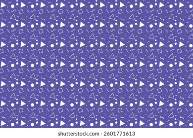 A seamless abstract pattern featuring scattered lines, wavy shapes, dots, and small geometric elements. The design offers a playful and dynamic aesthetic with balanced randomness.