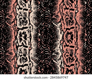 seamless abstract pattern featuring vertical stripes in black and pink with textured rough artistic design for background or fabric use