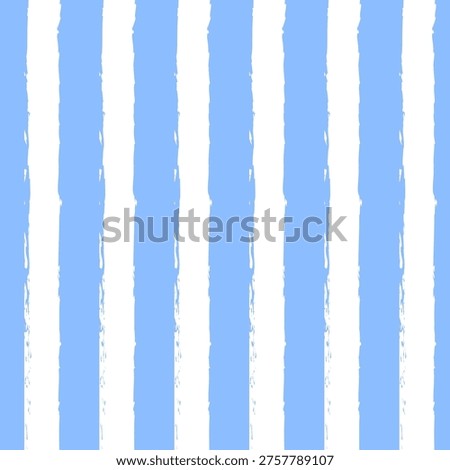 A seamless abstract pattern featuring vertical blue and white hand drawn stripes, creating a modern and artistic lined design.