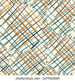 Seamless abstract pattern with feehand cross lines.