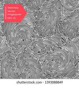 Seamless abstract pattern, fingerprint texture. Hand drawn vector background. Trendy textile, fabric, wrapping.
