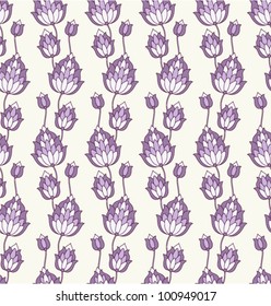 Seamless abstract pattern with floral east vintage design