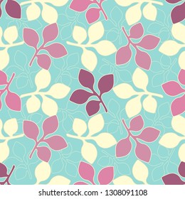 Seamless abstract pattern with floral ornament of leaves.
