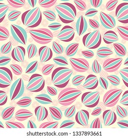 Seamless abstract pattern with floral ornament of leaves.
