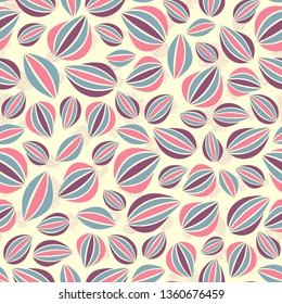 Seamless abstract pattern with floral ornament of leaves.
