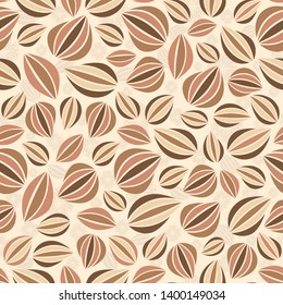 Seamless abstract pattern with floral ornament of leaves.
