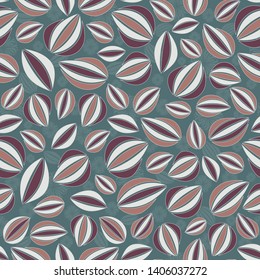 Seamless abstract pattern with floral ornament of leaves.
