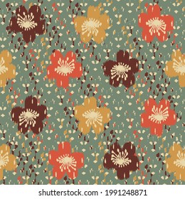 Seamless abstract pattern with floral ornament
