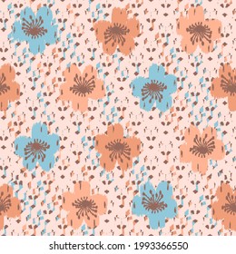 Seamless abstract pattern with floral ornament
