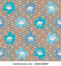 Seamless abstract pattern with floral ornament
