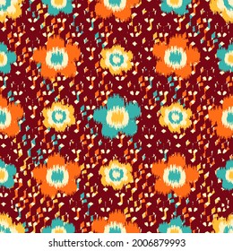 Seamless abstract pattern with floral ornament
