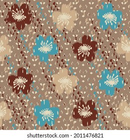 Seamless abstract pattern with floral ornament
