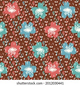 Seamless abstract pattern with floral ornament
