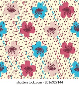 Seamless abstract pattern with floral ornament
