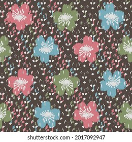 Seamless abstract pattern with floral ornament

