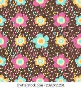Patrón abstracto sin inconvenientes con adorno floral
