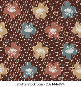 Seamless abstract pattern with floral ornament
