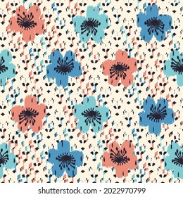 Seamless abstract pattern with floral ornament

