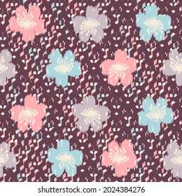 Seamless abstract pattern with floral ornament
