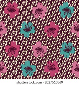 Seamless abstract pattern with floral ornament
