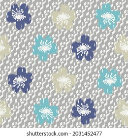 Seamless abstract pattern with floral ornament

