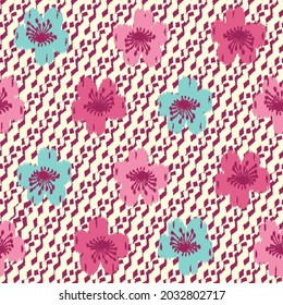 Patrón abstracto sin inconvenientes con adorno floral
