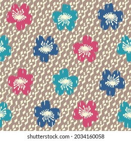 Seamless abstract pattern with floral ornament
