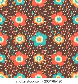Seamless abstract pattern with floral ornament
