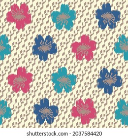 Seamless abstract pattern with floral ornament
