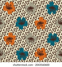 Seamless abstract pattern with floral ornament
