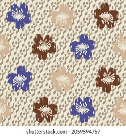 Seamless abstract pattern with floral ornament
