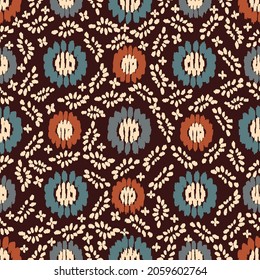 Seamless abstract pattern with floral ornament
