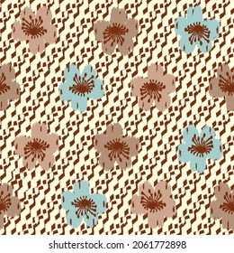Seamless abstract pattern with floral ornament
