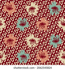 Seamless abstract pattern with floral ornament
