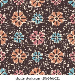 Seamless abstract pattern with floral ornament
