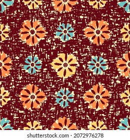 Patrón abstracto sin inconvenientes con adorno floral
