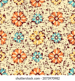 Seamless abstract pattern with floral ornament
