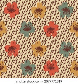 Seamless abstract pattern with floral ornament
