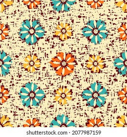 Patrón abstracto sin inconvenientes con adorno floral

