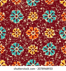 Seamless abstract pattern with floral ornament
