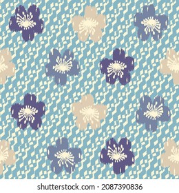 Seamless abstract pattern with floral ornament
