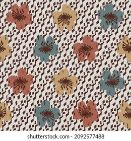 Seamless abstract pattern with floral ornament
