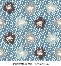 Seamless abstract pattern with floral ornament
