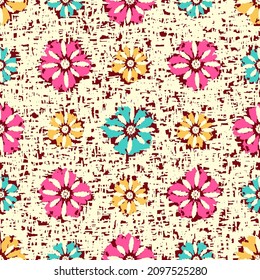 Nahtlose abstrakte Muster mit blumengeschmückten Ornamenten
