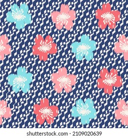 Seamless abstract pattern with floral ornament
