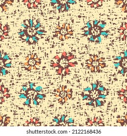 Patrón abstracto sin inconvenientes con adorno floral
