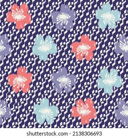 Seamless abstract pattern with floral ornament


