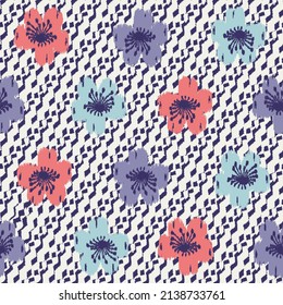 Patrón abstracto sin inconvenientes con adorno floral
